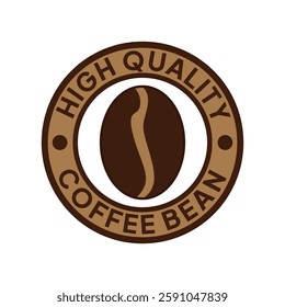 High quality coffee bean. Coffee shop logo. Retro badge coffee bean icon line stamp logo vector design in vintage hipster modern style, premium coffee shop bar brand symbol icon.