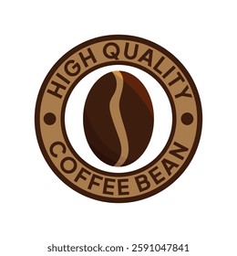 High quality coffee bean. Coffee shop logo. Retro badge coffee bean icon line stamp logo vector design in vintage hipster modern style, premium coffee shop bar brand symbol icon.