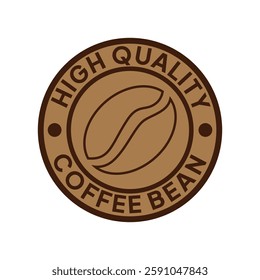 High quality coffee bean. Coffee shop logo. Retro badge coffee bean icon line stamp logo vector design in vintage hipster modern style, premium coffee shop bar brand symbol icon.