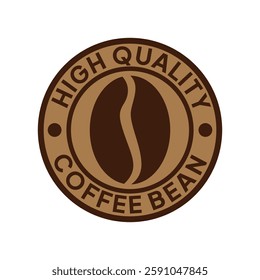 High quality coffee bean. Coffee shop logo. Retro badge coffee bean icon line stamp logo vector design in vintage hipster modern style, premium coffee shop bar brand symbol icon.