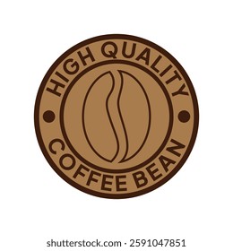 High quality coffee bean. Coffee shop logo. Retro badge coffee bean icon line stamp logo vector design in vintage hipster modern style, premium coffee shop bar brand symbol icon.