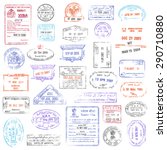 A high quality collection of vector passport stamps.