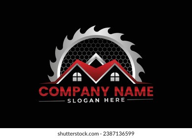 High quality colorful home repair, roofing, remodeling, handyman, home renovation logo