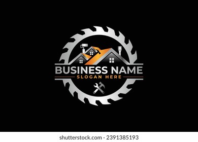 High quality colorful home repair, roofing, remodeling, handyman, home renovation, decor logo	