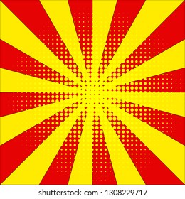 High quality comic book style background. Pop art retro comic. Lightning blast halftone dots. Cartoon vs. Vector Illustration. Background superhero. Abstract background.
