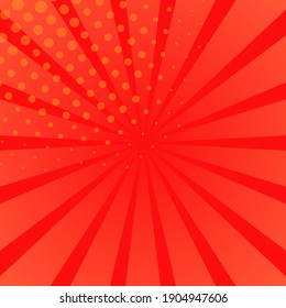 High quality comic book style background. Vector comic banner for text. Red.