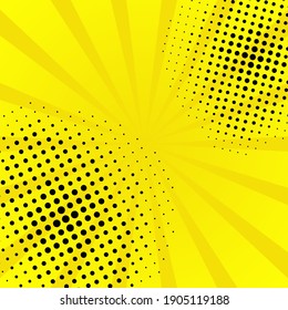 High Quality Comic Book Style Background. Vector Comic Banner For Text. Yellow.