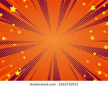 Fondo de estilo de historieta de alta calidad, textura de impresión a medio tono, estrellas