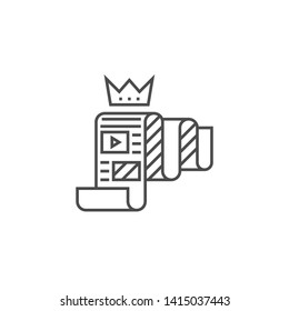 High Quality Content Related Vector Thin Line Icon. Isolated on White Background. Editable Stroke. Vector Illustration.