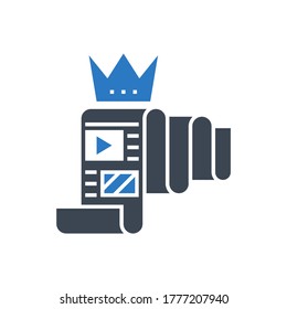 High Quality Content Related Vector Glyph Icon. Isolated on White Background. Vector Illustration.