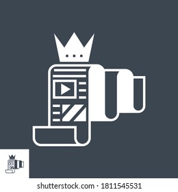 High Quality Content Related Vector Glyph Icon. Isolated on Black Background. Vector Illustration.