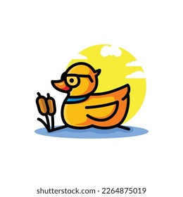 High quality cute duck logo design for your business branding.