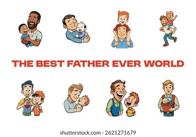 High quality father’s day vector bundle	