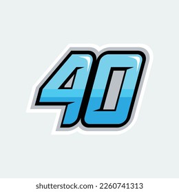 High quality design of 40 racing numbers for your business brand.