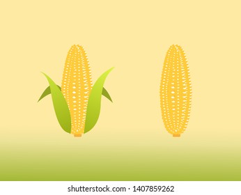 High quality design sweet golden of corn with colorful beauty. vector illustration sign.