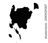 High Quality Detailed Black and White Washington Island and Rock Island State Park Door County Wisconsin WI USA silhouette map vector EPS