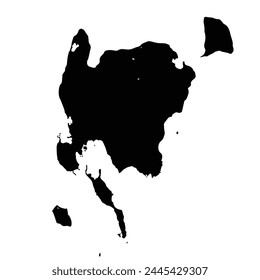 High Quality Detailed Black and White Washington Island and Rock Island State Park Door County Wisconsin WI USA silhouette map vector EPS