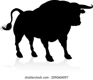 A high quality detailed bull male cow cattle animal silhouette