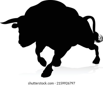 A high quality detailed bull male cow cattle animal silhouette