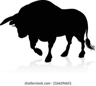 A high quality detailed bull male cow cattle animal silhouette