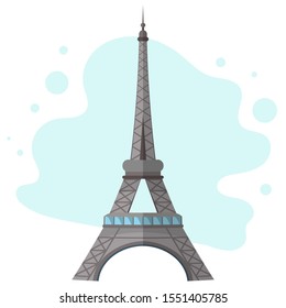 High quality, detailed most famous World landmark. An image of Paris Eiffel Tower Icon. Vector illustration