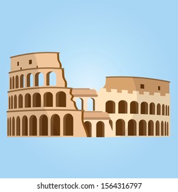 High quality, detailed most famous World landmark. Coliseum in Rome, Italy. Colosseum vector illustration. Travel vector