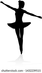 A high quality detailed silhouette of a ballet dancer dancing