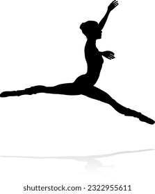 Eine hochwertige, detaillierte Silhouette eines Balletttänzertänzertänzertänzertanzes