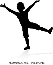 A high quality detailed silhouette of kid or child