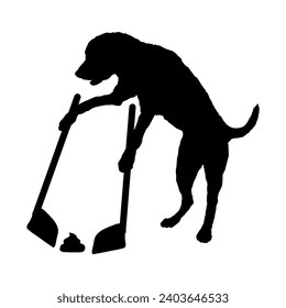 High quality Dog cleans up after itself silhouette Breeds Bundle Dogs on the move. Dogs in different poses.
The dog jumps, runs. dog is sitting. The dog is lying down  playing