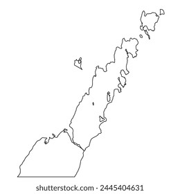 High quality Door County Wisconsin WI USA outline map vector EPS