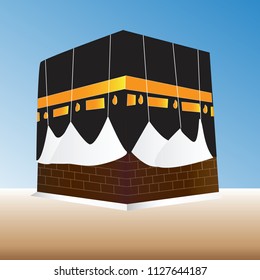 High quality editable vector image of Holy kaaba