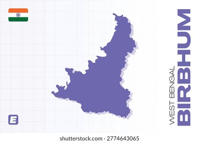 High quality editable vector map of Birbhum district in the Indian state of West Bengal for eps and illustrator.