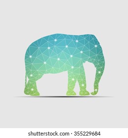 High Quality Elephant Silhouette Polygon Vector Illustration
