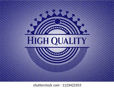 High Quality emblem with jean background