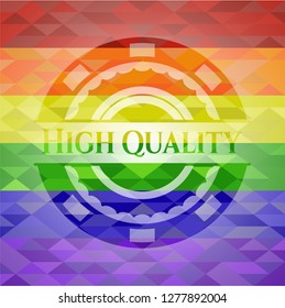 High Quality emblem on mosaic background with the colors of the LGBT flag