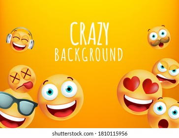 High Quality Emoticon Character Yellow Background . Isolated Vector Elements