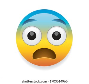 Isolated Sticker Of Scared Face Cartoon Emoji. 24556502 Vector Art at  Vecteezy