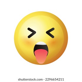 High quality emoticon isolated on white background. Disgusted emoticon. Angry emoji. Upset emoticon vector.