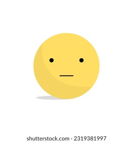 High quality emoticon. Trending emoticon. Straight face emoji with eyes and mouth. Popular chat elements. Yellow face emoji. Vector illustration. Stock image.