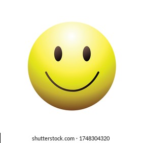 High quality emoticon vector illustration on white background. Emoji smiling.Yellow face smiling with eyes.Popular chat elements. Trending emoticon.Smiley ball.