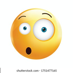 High Quality Emoticon Vector On Yellow Gradient Background. Skeptical Emoji With Eyes.
Yellow Face Thinking Emoji. Wondering Emoji. Smarty-pants Emoticon.