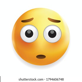 High quality emoticon vector yellow gradient background  Skeptical emoji and eyes 
Yellow face thinking emoji Popular chat elements Wondering emoticon Shocked face 