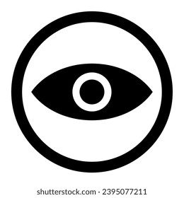 Icono ocular de alta calidad. Icono de trazo negro