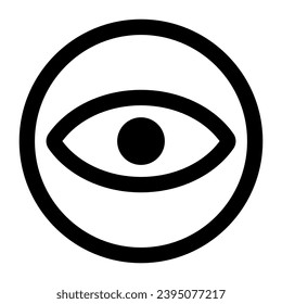 High Quality Eye Icon. Black Stroke Icon