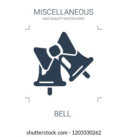 high quality filled bell icon on white background. from miscellaneous collection flat trendy vector bell symbol. use for web and mobile