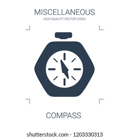 high quality filled compass icon on white background. from miscellaneous collection flat trendy vector compass symbol. use for web and mobile
