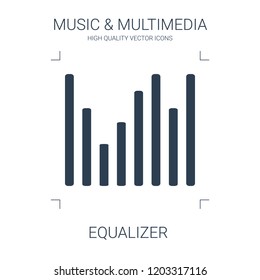 high quality filled equalizer icon on white background. from music multimedia collection flat trendy vector equalizer symbol. use for web and mobile