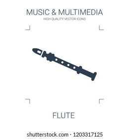 high quality filled flute icon on white background. from music multimedia collection flat trendy vector flute symbol. use for web and mobile