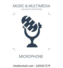 high quality filled microphone icon on white background. from music multimedia collection flat trendy vector microphone symbol. use for web and mobile